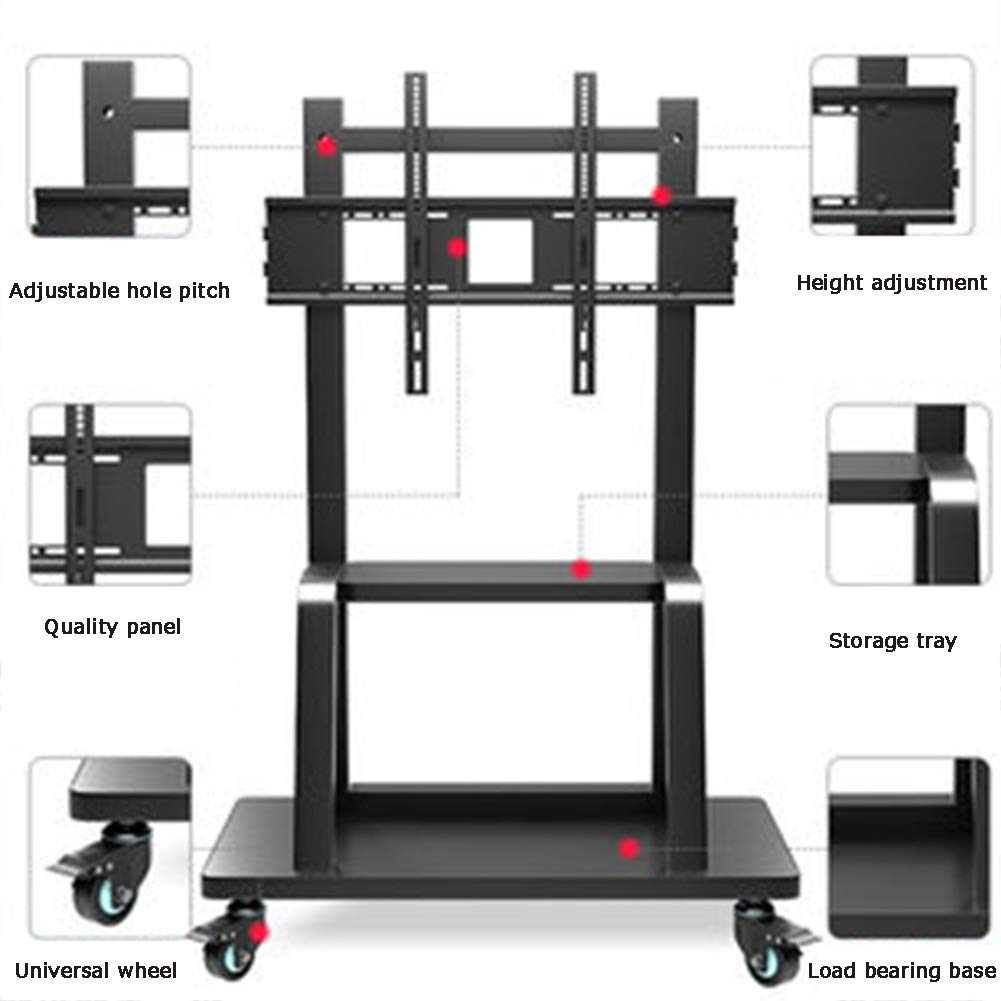 Meuble/Base TV Universel Pivotant - Meuble TV de Table pour Téléviseurs LCD LED 55-75 Pouces - Support TV Réglable en Hauteur avec Base en Verre Trempé Beautiful Scenery