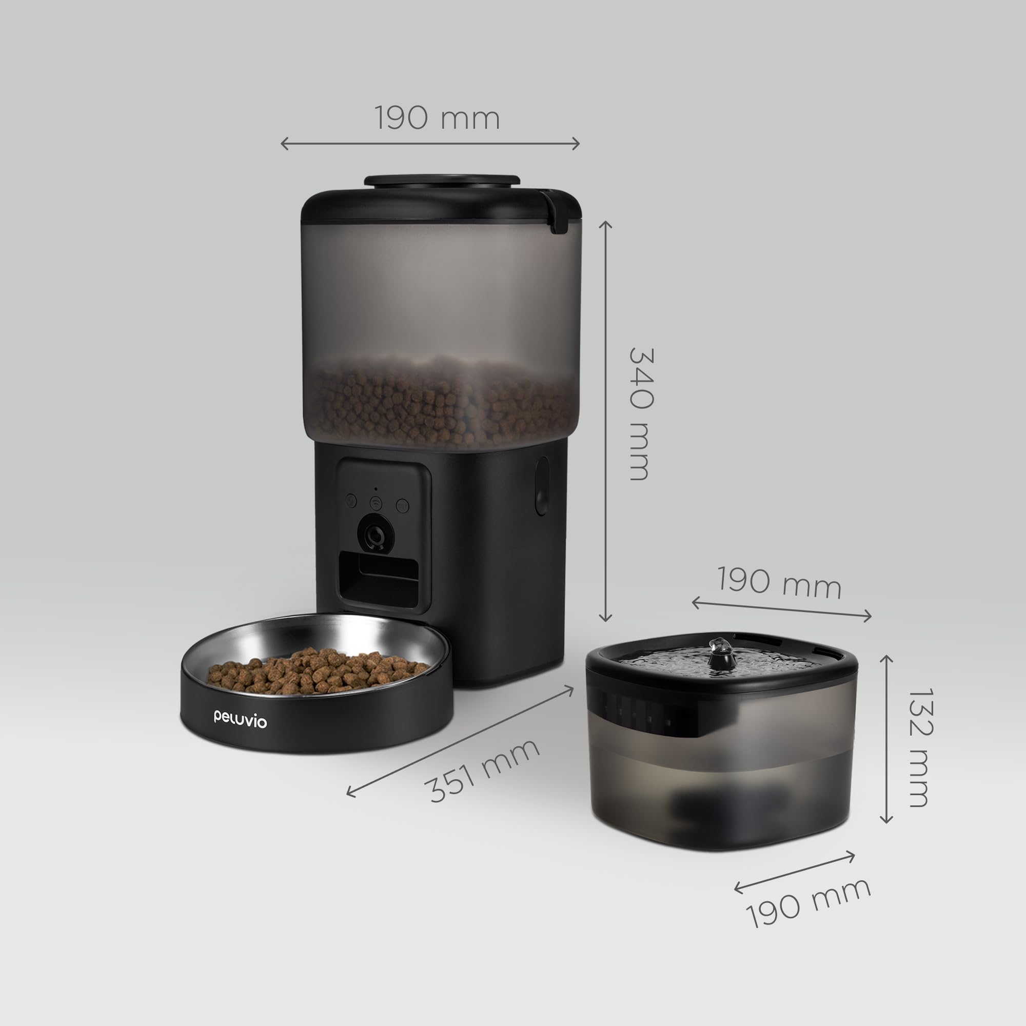 Feast Comedero Automático para Perros con Cámara 3MP y Visión Nocturna, Control por App Wi-Fi, Programable 5 Comidas, Depósito 4,5 l con Desecantes, Fuente de Agua con Filtro 2,5 l