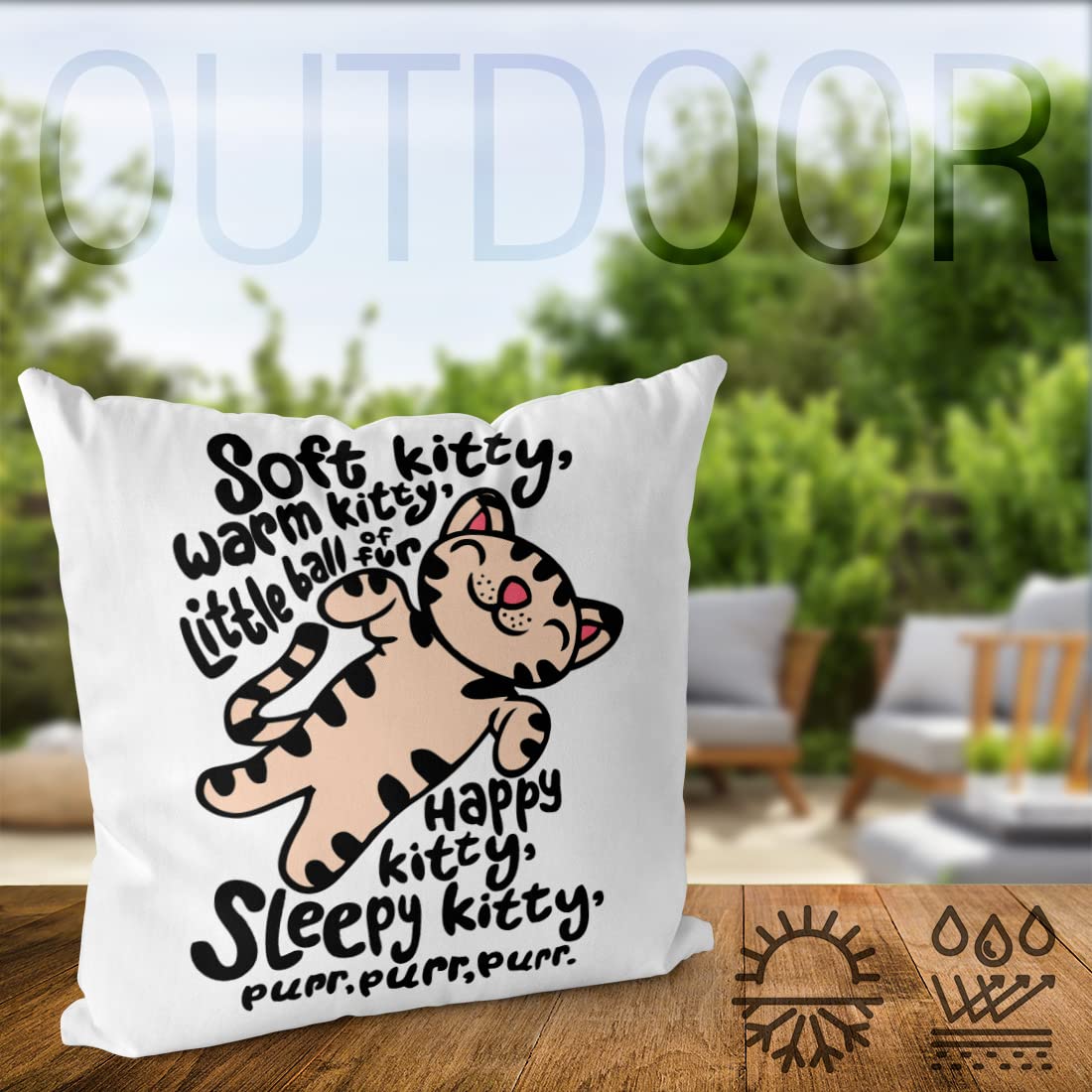 VOID Soft Kitty poszewka na poduszkę do użytku na zewnątrz wewnątrz Penny, rozmiar poduszki: 60 x 60 cm