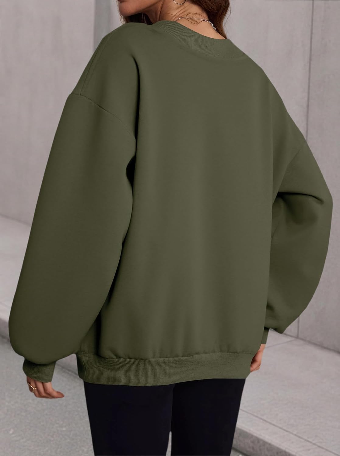 Hilinker Womens V Neck Oversized Sweatshirts Long Sleeve Pullover image 4