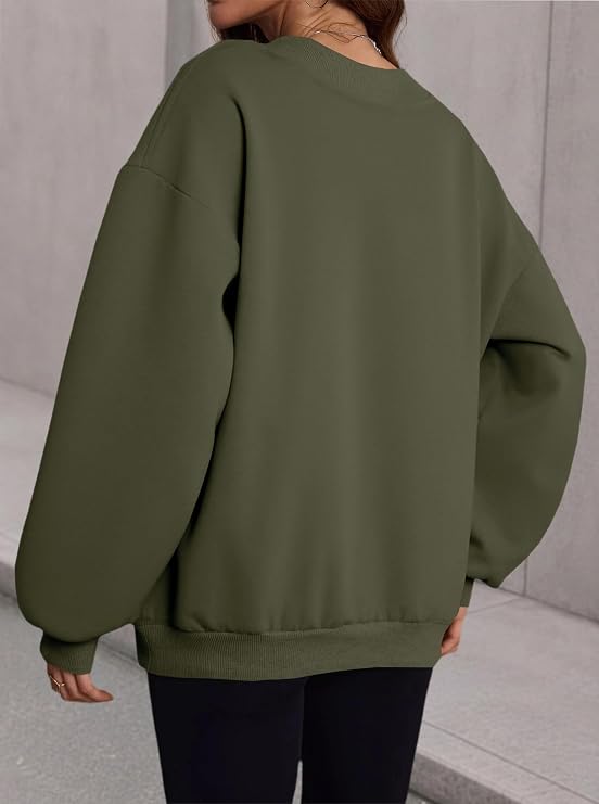 Hilinker Womens V Neck Oversized Sweatshirts Long Sleeve Pullover