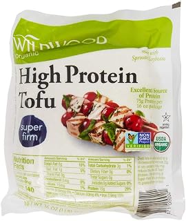 Wildwood Organic Sproutofu Super Firm Tofu 16oz - Sprouted Soybeans, 14g Protein, No Press, Vacuum Sealed