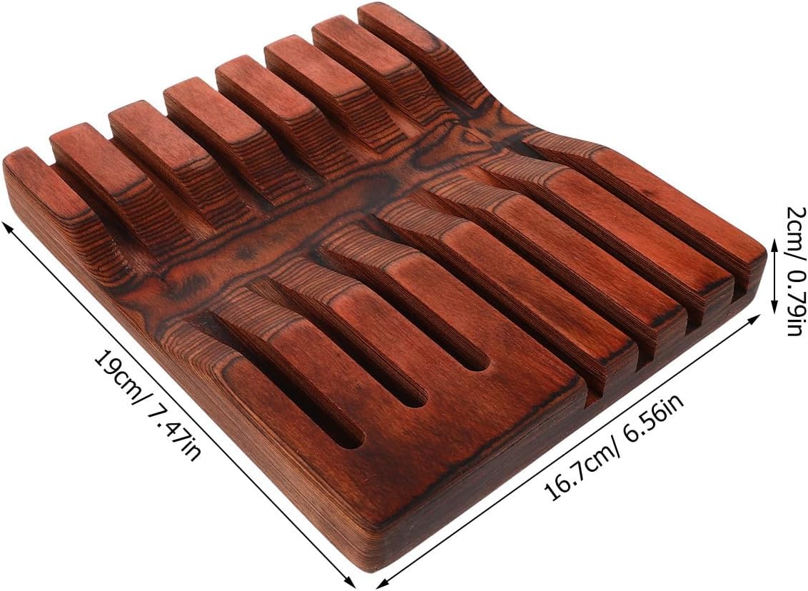Walnut Scissors Storage Rack for Haircut Scissors and Barber Utensils, Sturdy Shear Organizer with Universal Compatibility, Stylish Natural Elegance for Professional Hairdressing