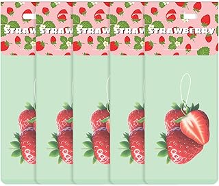 Strawberry Air Freshener, Scented Car, Home, and Office Fragrances (Pack of 5) Individually Wrapped, Sweet & Juicy, Berry Fresh!
