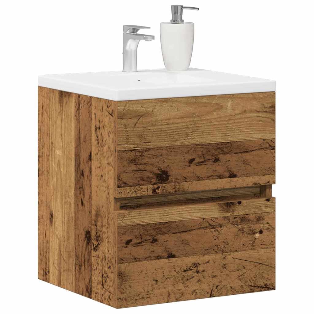 Mobile Lavabo da Bagno Sospeso Legno Antico 41x38,5x45 cm