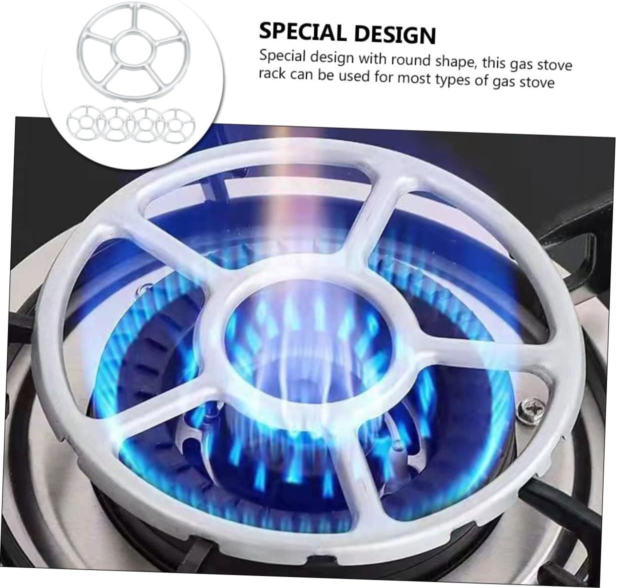 5pcs Gas Stove Accessories Set Wok Ring Trivet Pot Bracket for Gas Stove Kitchen Supplies Pan Support