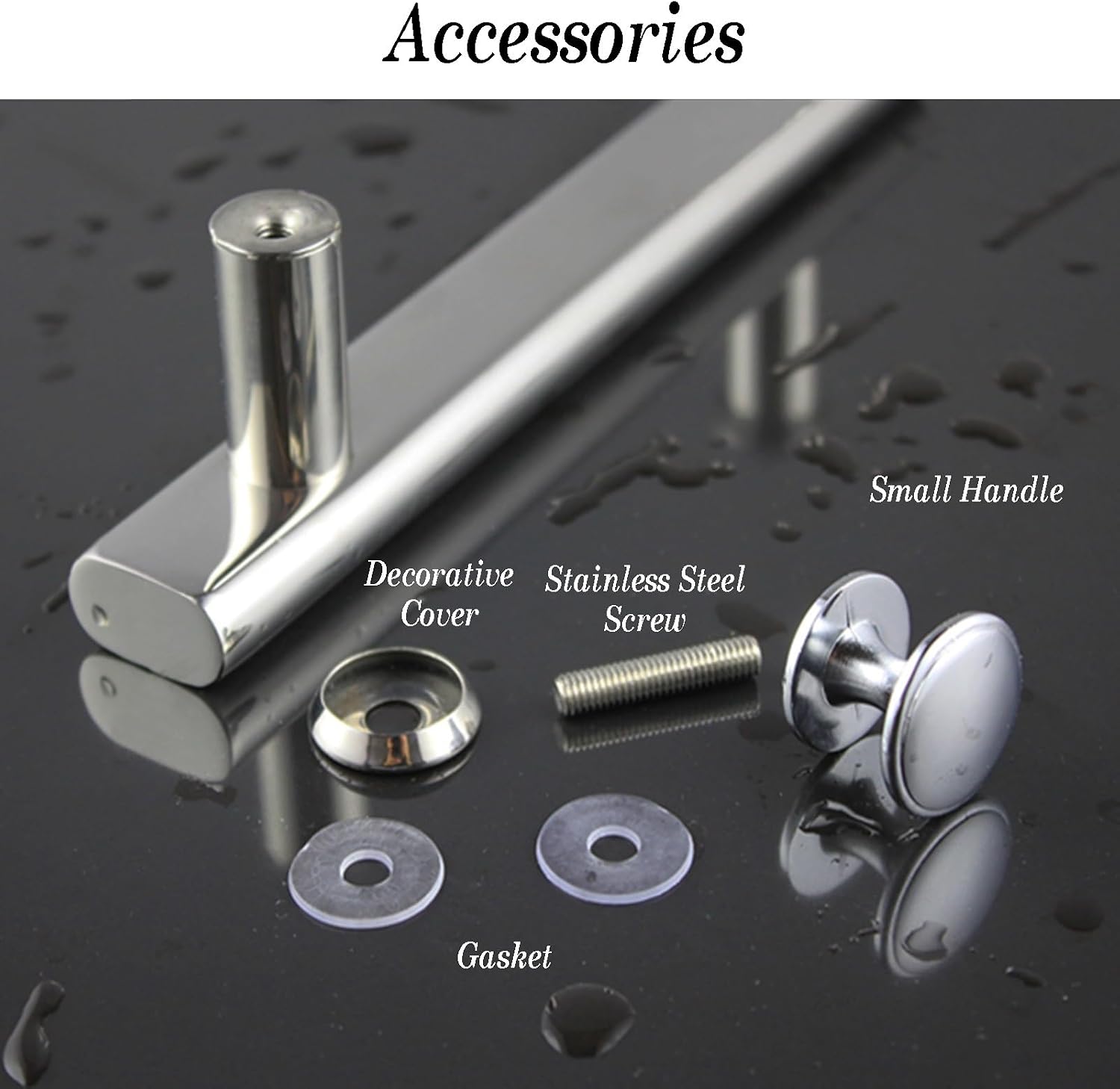 Shower Room Push-Pull Door Handle,21.25" Stainless Steel Bathroom Handle/Handle Parts Replacement,Sliding Door Handle for Barn Glass and Shower Doors(Hole Distance -300mm)
