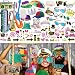 Bulk Large Premium Photo Booth Props Set for Adult Teens, Funny Hats and Large Glasses, Crystal Crown, Inflatable, Card Cutout Props, Photo Booth Prop for All Occasions