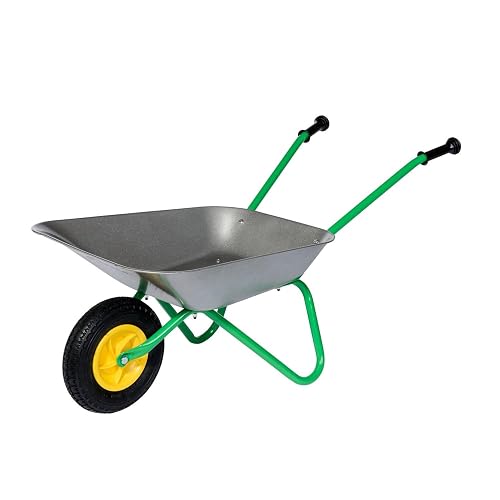 ROLLY TOYS Classic Carretilla de metal con bañera gris y marco verde 271757