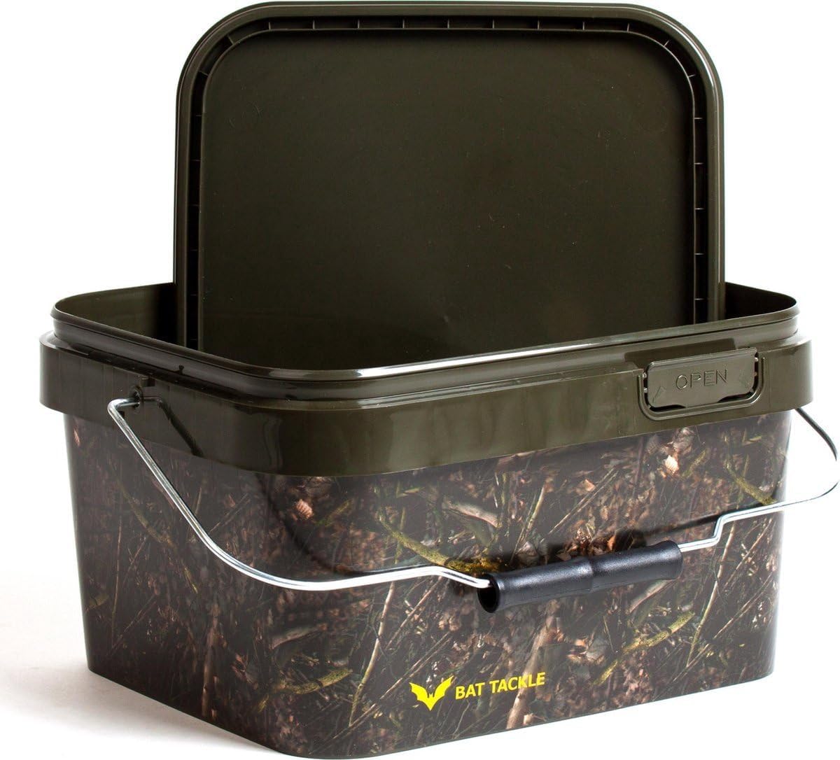 X2 Bat Tackle Sac Camouflage 4 Pièces - 5L - Camouflage pour Rangement, Nourriture, Cendres et Bouillettes - Bait Bucket