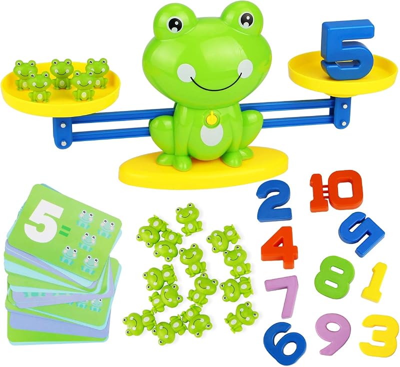 Montessori Toys for 3 Year Old: Frog Math Games Educational and Leaning Toy | Number Counting Balance Toys - STEM Science Kit for Children'S Gift Birthday Gifts 4 5 6 7 Year Old Boys Girls