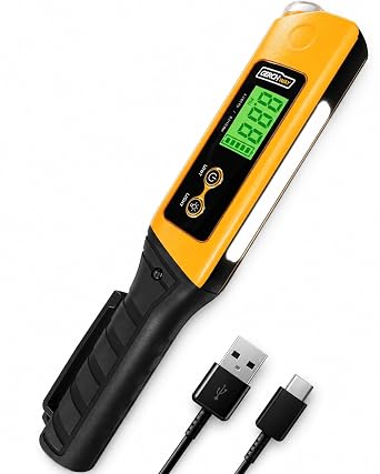 2-in-1 Digital Tire Pressure Gauge with Magnetic LED Work Light, USB Rechargeable, Lab Tested Air Gauge, 150 PSI