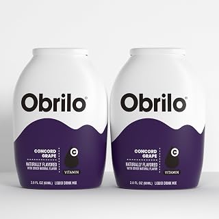 Obrilo Water Enhancer Liquid Flavoring Drops - ZERO Sugar/Calorie, Dye Free, Naturally Flavored Drink Syrup, 2.0 fl oz x 2 Bottles for Kids & Adults (Concord Grape) - Amazon product rated Grade A