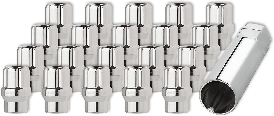 DPAccessories 20 Chrome 12x1.25 Open End ET Spline Tuner Lug Nuts for Aftermarket Wheels LOE2L5HCSCH04020