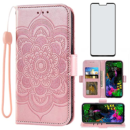 Protection LG G8 ThinQ étui portefeuille verre trempé antichoc complet