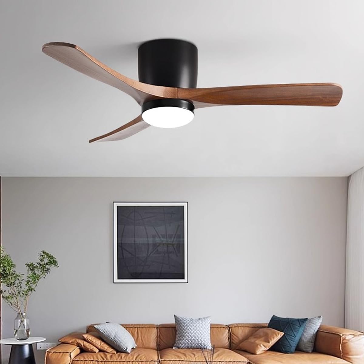 Ventilateur Chauffant De Plafond Avec LED - 600W, Pour Salle De Bain, Chambre, Télécommande