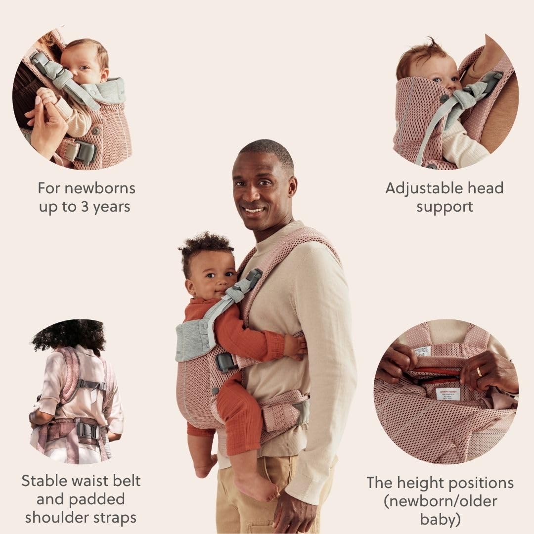 Amazon.com: BabyBjörn Baby Carrier Harmony, Dusty Pink, 3D Mesh