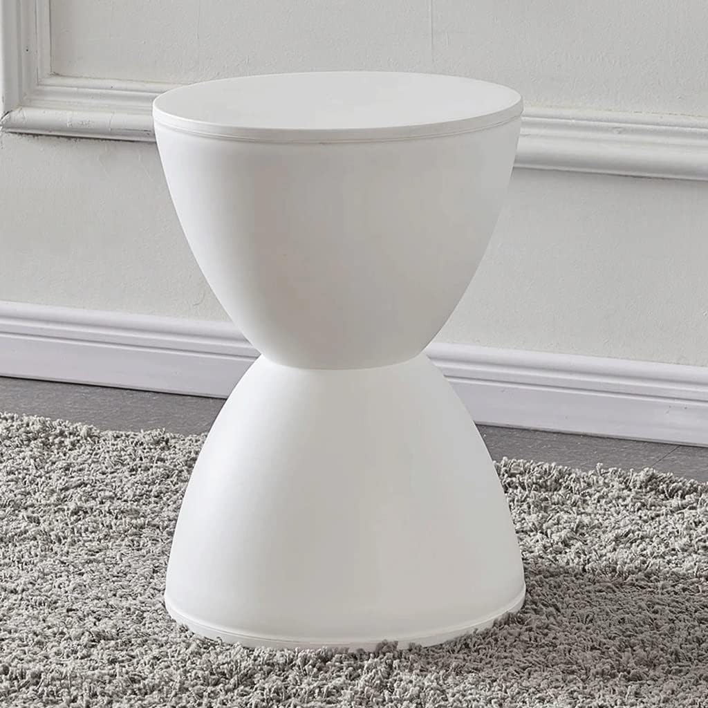 JSEIAJB Plastic Stool Side Table Creative Design Hourglass Bedside Fashionable Changing Shoes Round pier Home Furniture(E)