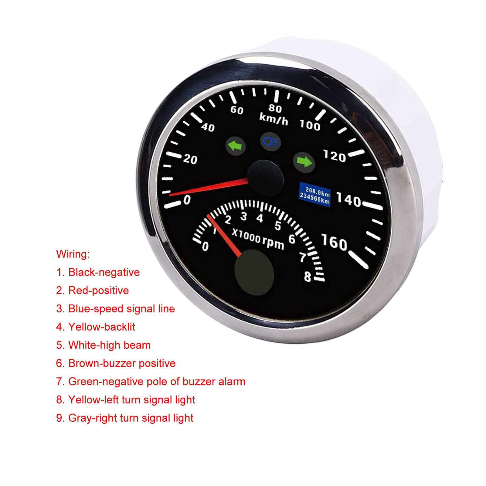 Garosa Compteur De Vitesse GPS Numérique 85mm 120km/h GPS Compteur De