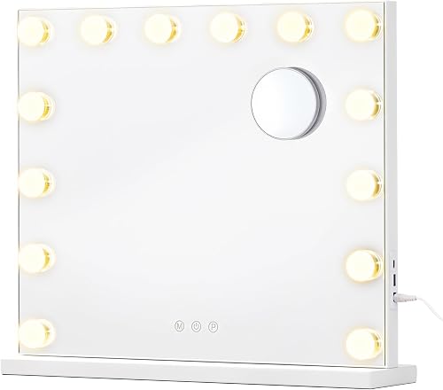SONGMICS Miroir Maquillage Lumineux pour Coiffeuse, 14 Am…