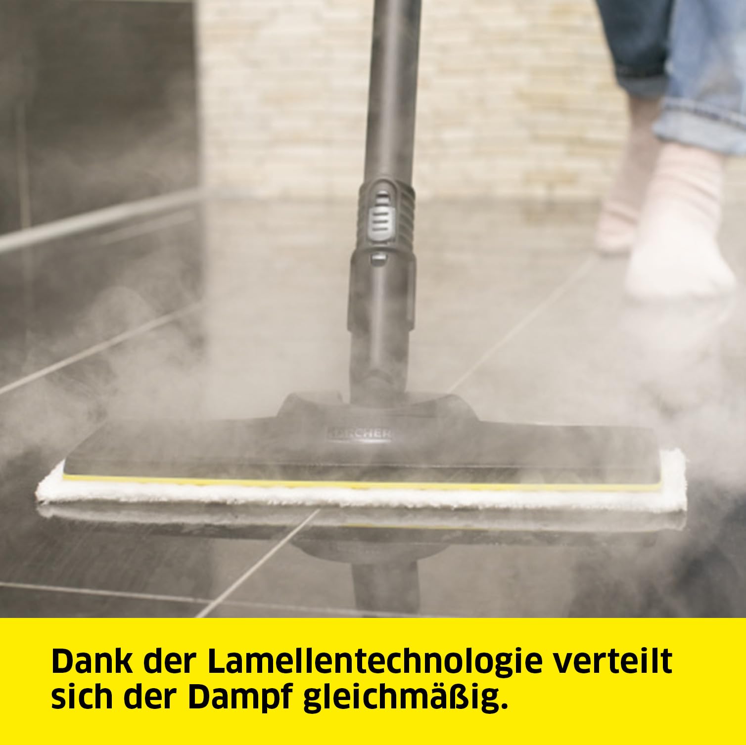 Kärcher Bodendüsenset EasyFix für SC 1, 1 EasyFix-Bodendüse, 1 Universal-Bodentuch aus Feinstfaser, 2 Verlängerungsrohre (0,5 m), Original-Zubehör für Kärcher Dampfreiniger SC 1