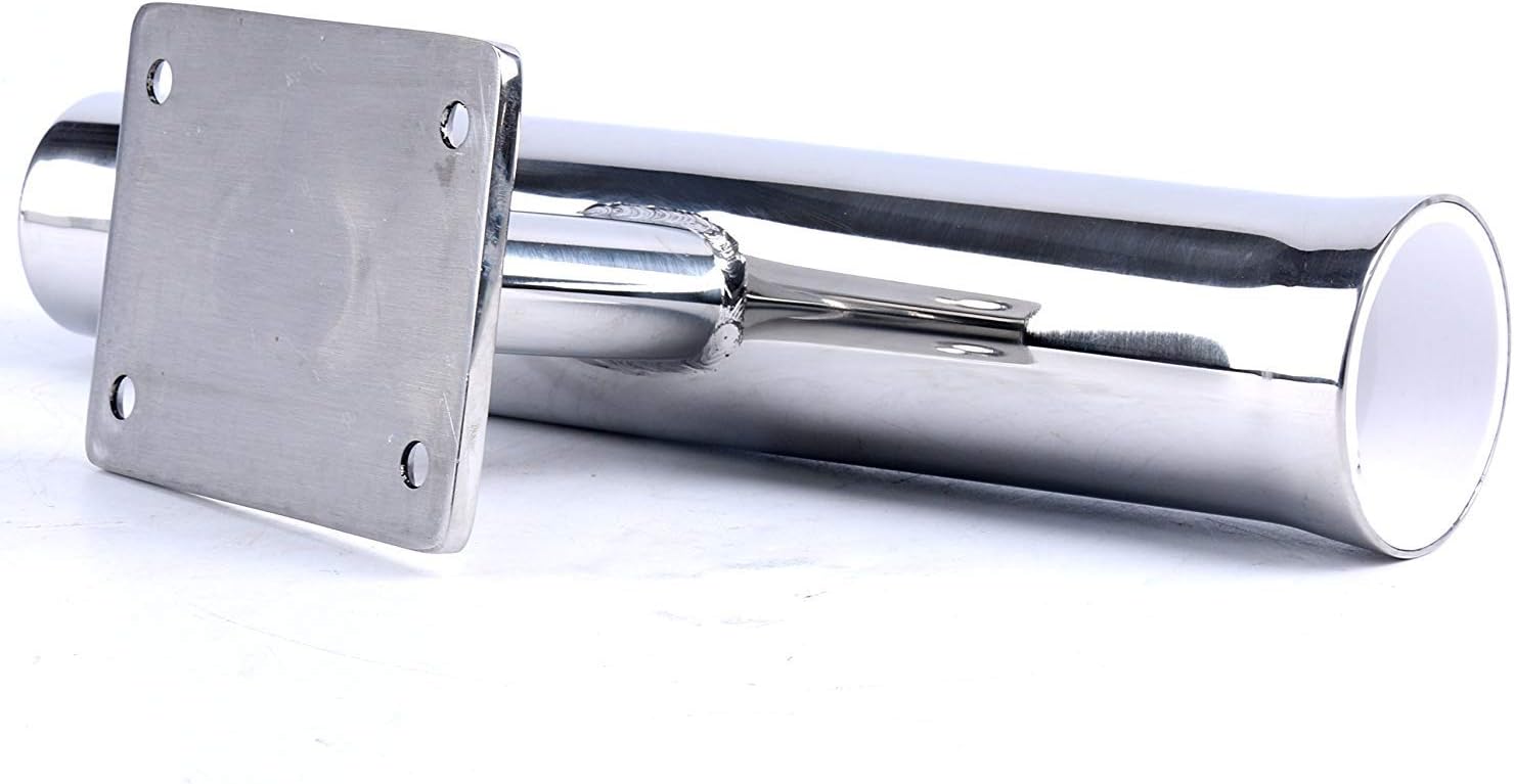 Amarine Made 2 Pack of Tournament Style Stainless Steel Wall Mounted Rod Holder,Transom Mounted (20 Degree)