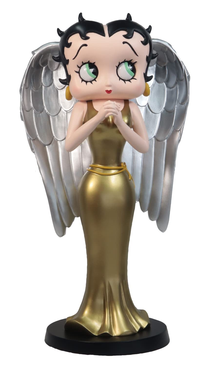 Figurine Betty Boop ange robe dorée 31cm statue déco vintage et collection