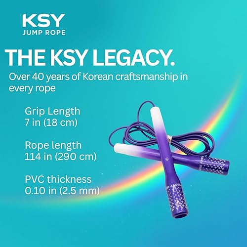 Miniatura 6 de Cuerda de saltar para mujer (serie arcoíris)  Cuerda cardiovascular ajustable para entrenamiento de mujer y entrenamiento en casa  Asas de agarre