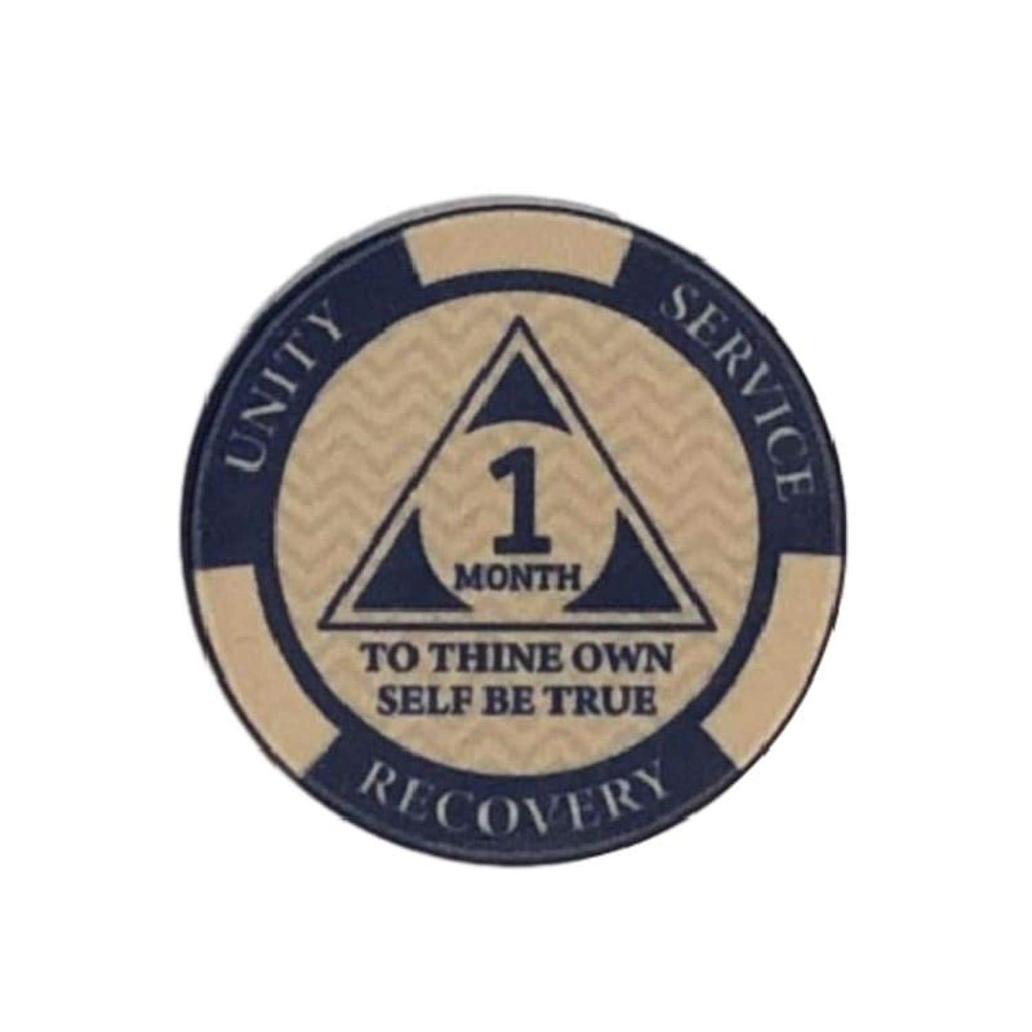 1 Month AA Chip Third Step Prayer on Back 30 Day Sobriety Chip Monthly AA Coins