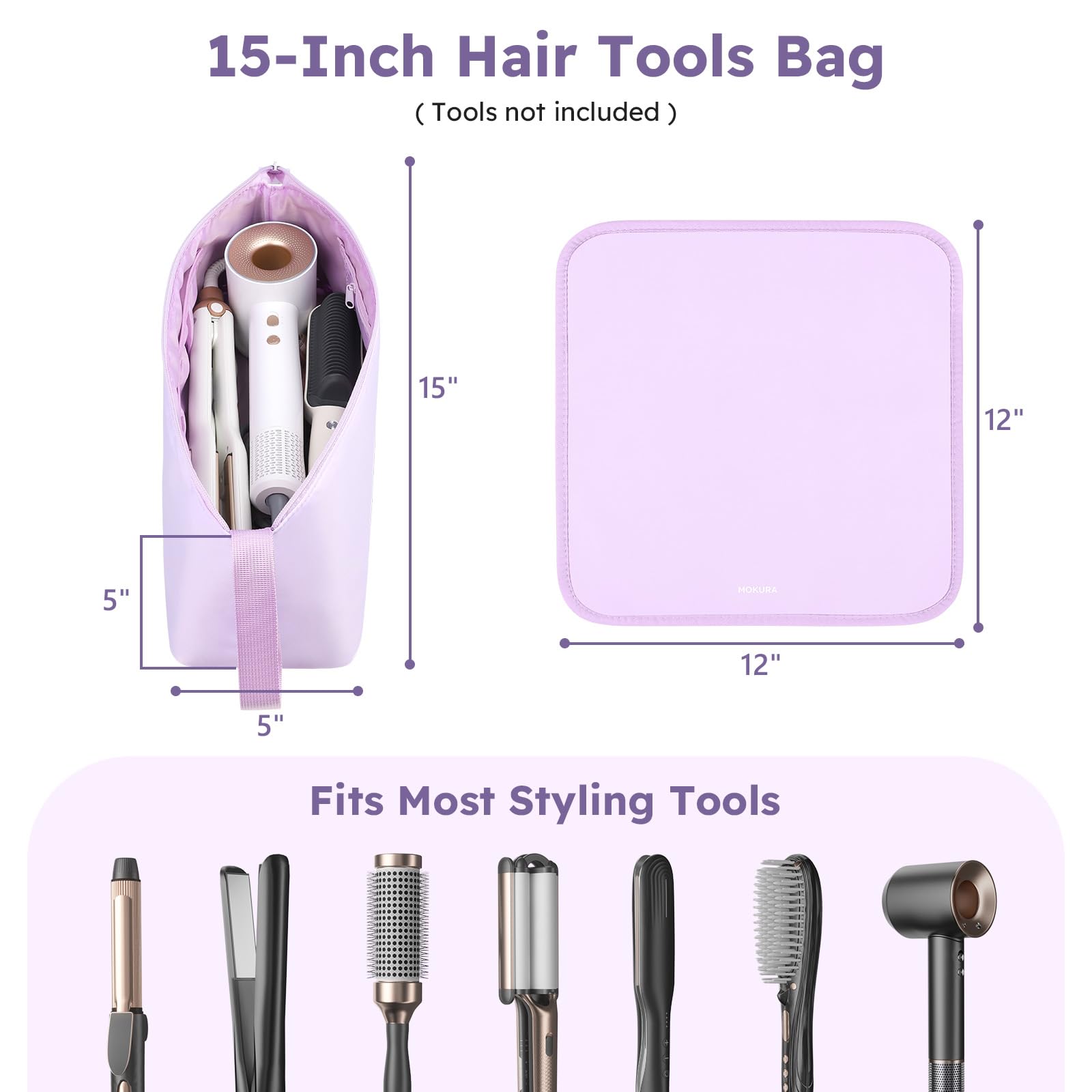 MOKURA Travel Hair Tool Bag - Purple -2