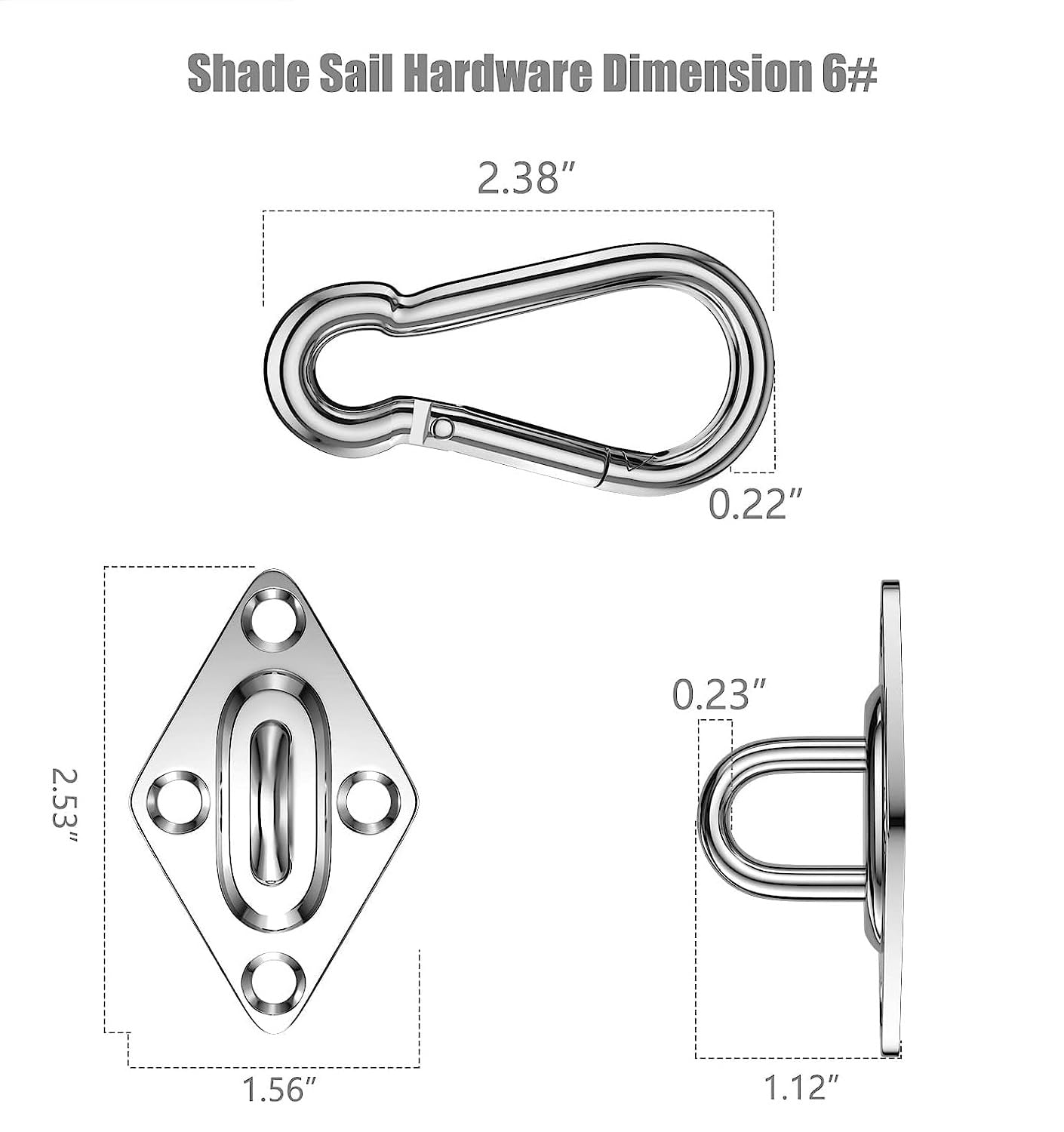 Kit hardware vela ombreggiante in acciaio inossidabile antiruggine con argani e funi metalliche