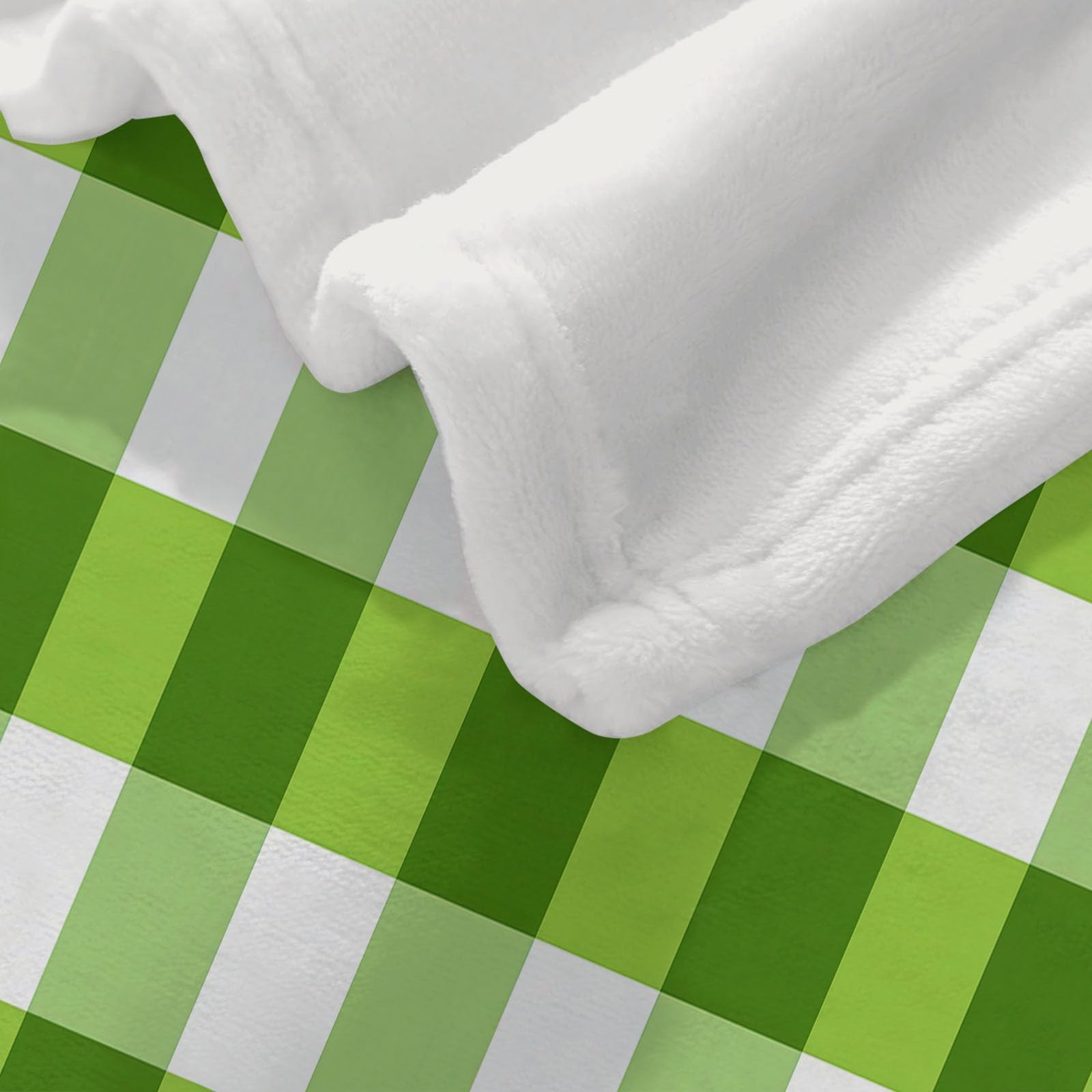 Koc polarowy z zielonymi wzorami geometrycznymi obrazami 220 x 240 cm miękki ciepły koc na sofę, narzuta na łóżko, narzuta na łóżko, na wszystkie pory roku