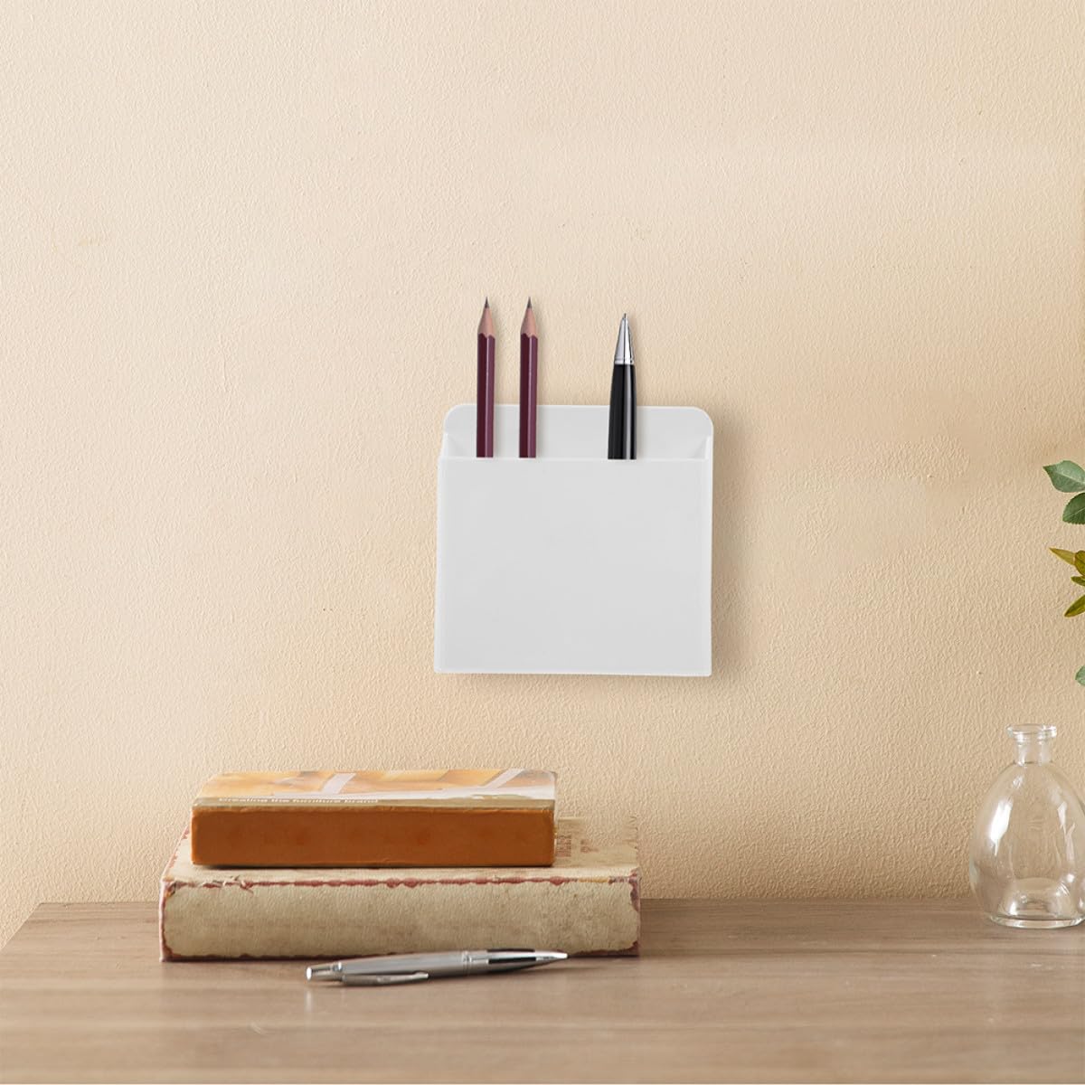 Cabilock Organizador de Bolígrafos Ventosa para Pizarra, Portabolígrafos Abs Resistente, Color Gris y, 8 Unidades para Oficina y Material Escolar