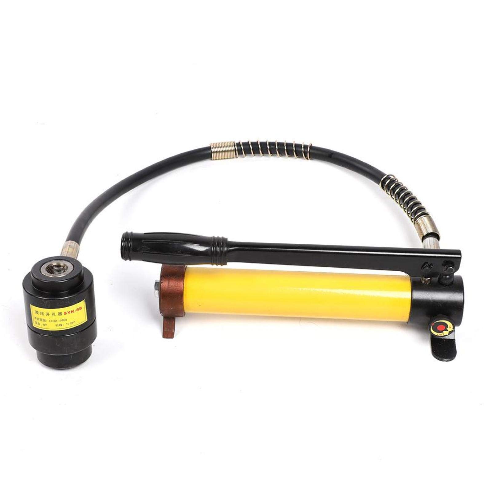 Knockout Punch, 6 Dies Knockout Hole Punch Driver Kit, Hole Opener, SYK-8B Hydraulic Hole Punch Knockout Set Hole Opener Kit, 8T for Metallurgy Petroleum