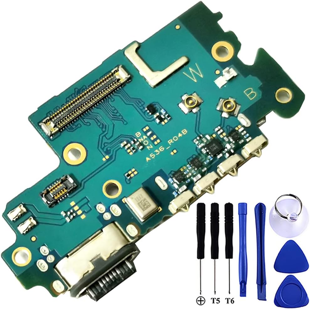 Galaxy A53 5G USB Charging Port Flex Cable Replacement SM-A536U Type C Charger Dock Board Flex Cable Connector for Samsung A53 5G A536 Port Flex Cable Repair Part with Tools
