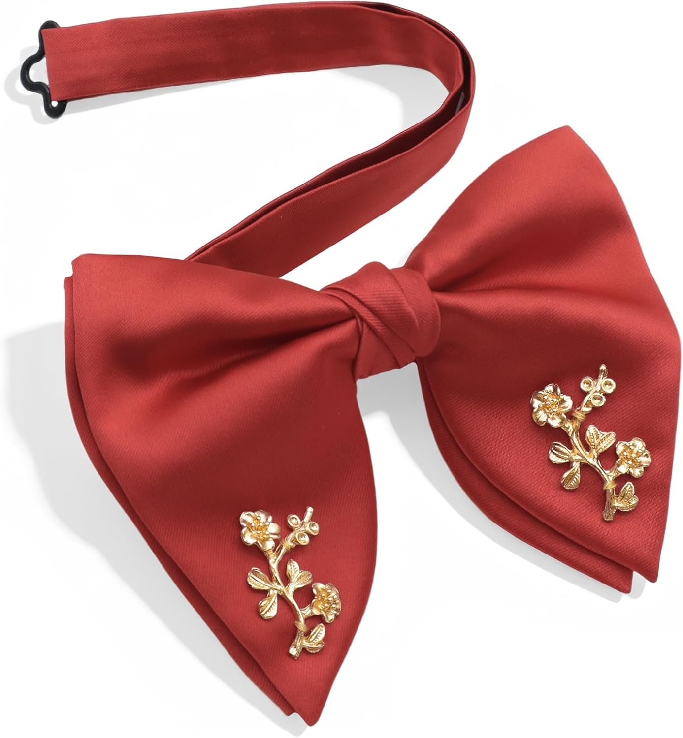 Bow Ties for Men, Adjustable Tuxedo Mens Bow Tie Pre-tied Big Bowties Men with Flower Decoration for Party Wedding