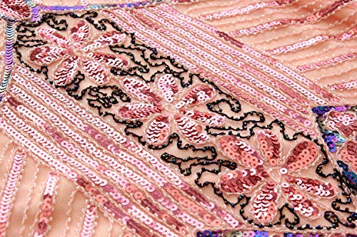 Image of Women 1920s Gatsby Vintage Sequin Flapper Fringe Party Plus Dress with 20s Accessories Set