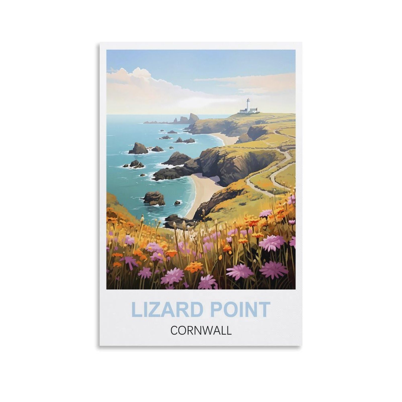 Nprzm A497 Vintage Metal Tin Sign Lizard Point Cornwall Vintage Metal Tin Sign Inspirational Retro Art Poster For Home Office, Cafe Bar Wall Decor 20X30cm
