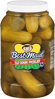 Best Maid Sour Pickles 1 Gallon Jug, 18-22 Whole Crunchy Pickles - Tangy Texas Favorite Since 1926
