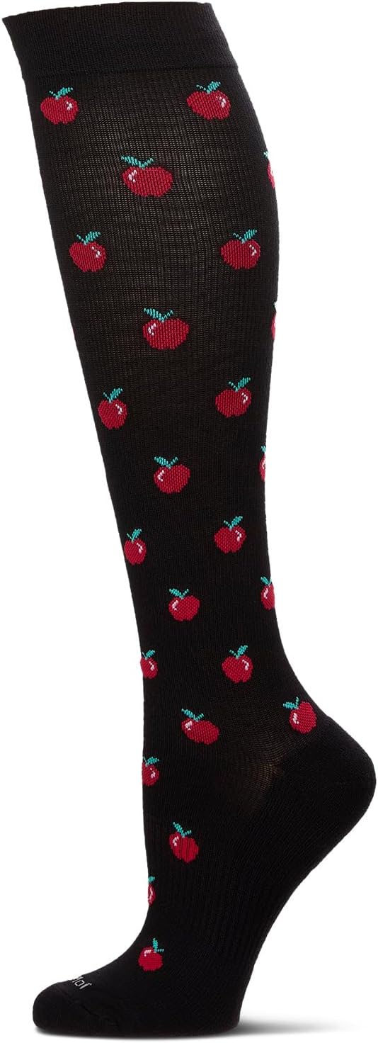 MeMoi Wellfit Women's Apples 8-15 mmhm Graduated Rayon Compression Socks