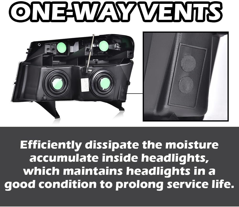 G-PLUS Headlights, Compatible with 2004-2012 Chevy Colorado/GMC Canyon, Compatible with 2006 Isuzu i-280 i-350/2007-2008 i-290 i-370, Driver & Passenger Side, Smoky lens Chrome Housing Amber Reflector