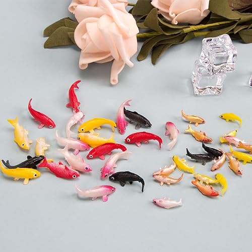 Miniatura 2 de 40 figuras en miniatura de Koi y peces dorados, peces grandes y pequeños para decoración de jardín de hadas