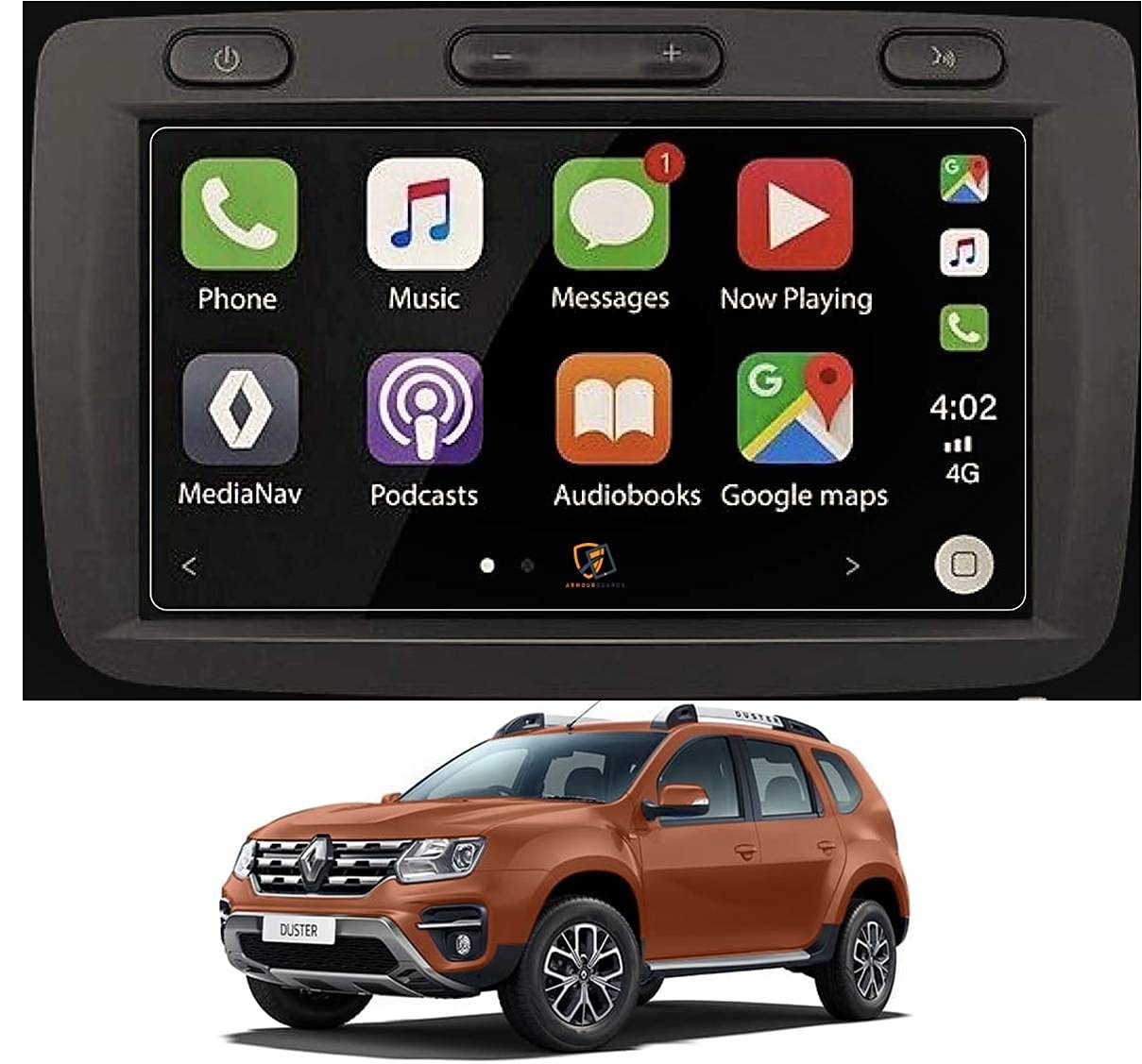 9H Scratch Resistant, Unbreakable, Flexible & Shatter Proof Car Infotainment Screen Protector Compatible with RENAULT DUSTER Rxs 85Ps (D) (7 Inch) (Transparent)-image-46