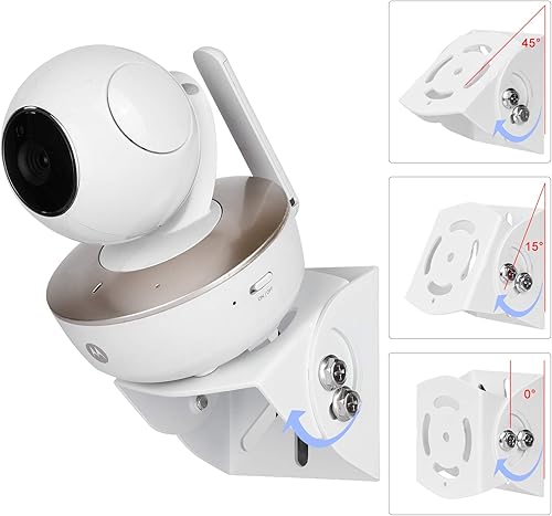 Miniatura 3 de Soporte de pared de ángulo ajustable para monitor de bebé Arlo, monitor de bebé Motorola y cámara de monitores universales, material de aleación de