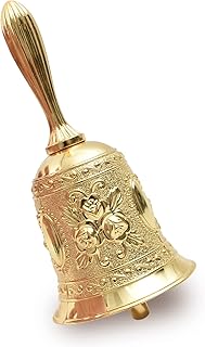 HOKPA Hand Bell, Gold Call Bell Wedding Bells for Restaurant Service Bell Bar Jingle Wedding Classroom Church School Class...