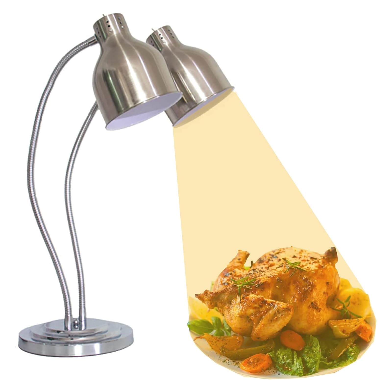 Lampe chauffante alimentaire commerciale table buffet 2 ampoules 250W