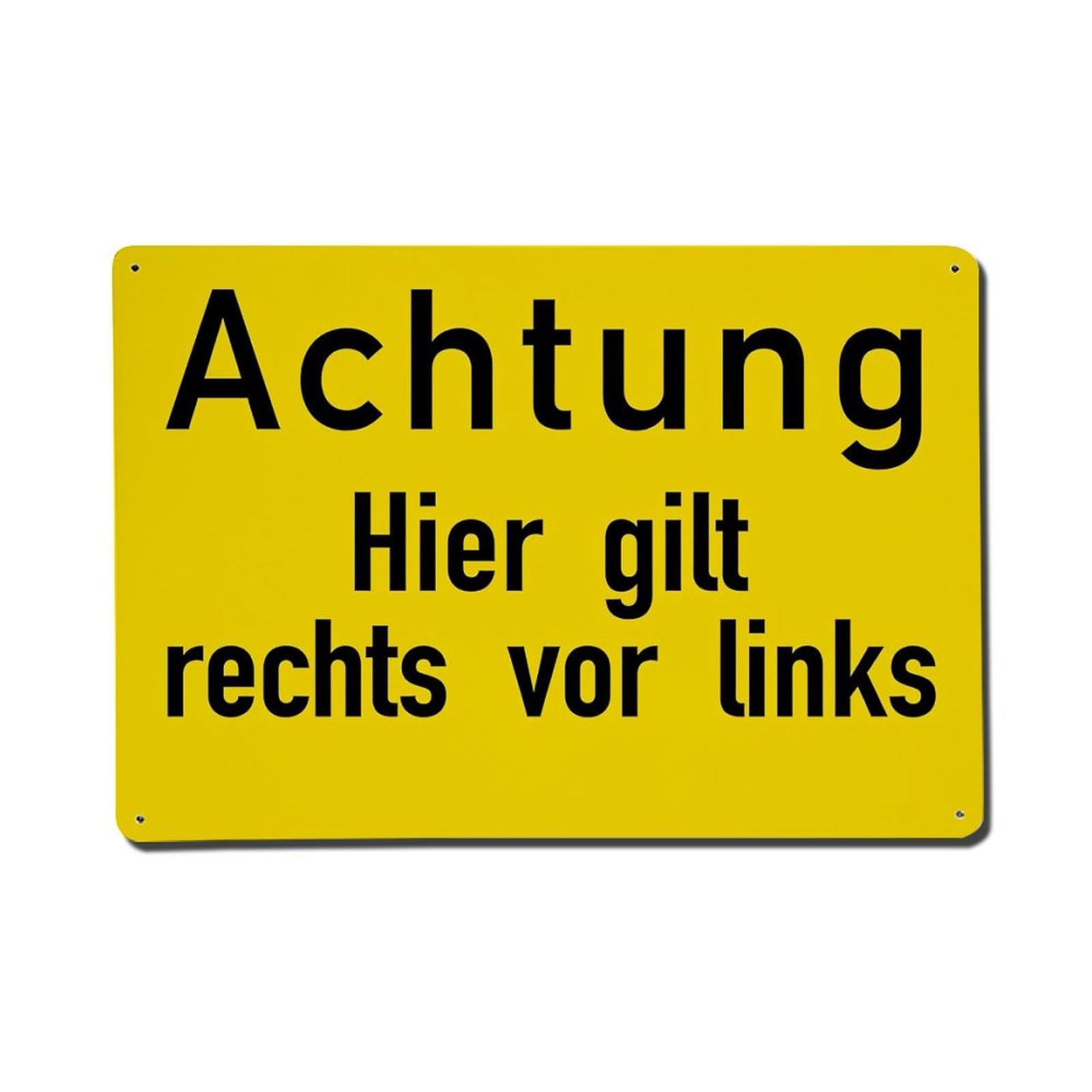 Attention Here Right Before Left Metal Tin Sign Plaque