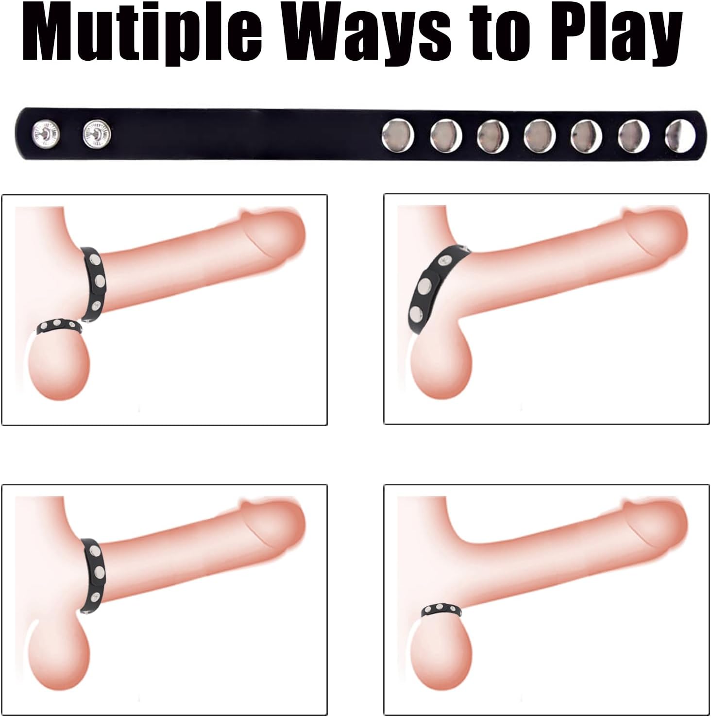 Cock Ring Adjustable Leather Penis Ring Soft Stretchy Male Cock Sexual Stimulation Device with 2 Pcs Cockrings for Erection Enhancing Long Lasting Stronger Adult Sex Toys for Men Couple (Deep Blue)