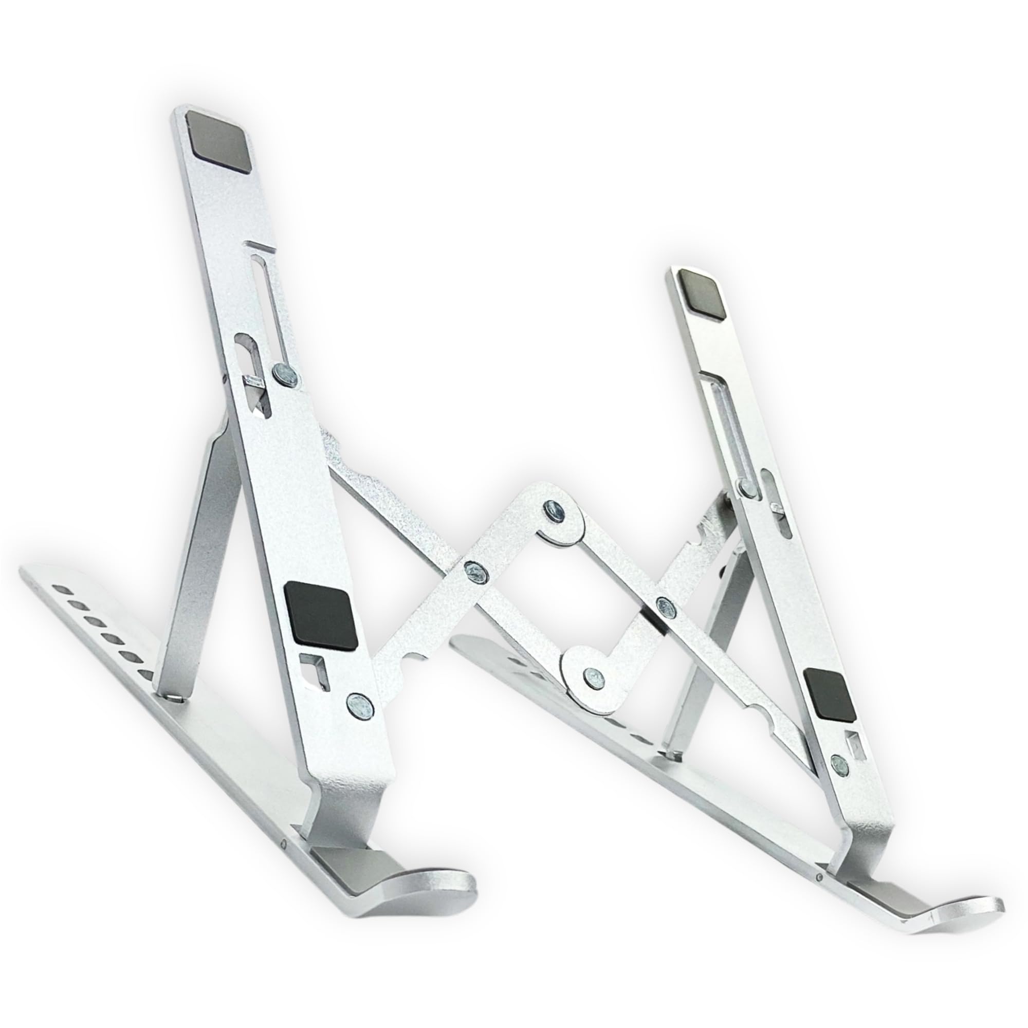Shahn Foldable Laptop Stand Adjustable Height (7 Levels) | Aluminum Portable Laptop Riser for Desk | Compatible with MacBook, Dell, HP, Lenovo (11–15.6 Inch) | Ergonomic Cooling Stand
