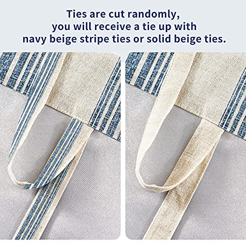 Driftaway Chris Vertical Striped Pattern Blackout Room Darkening Thermal Insulated Tie Up Adjustable Balloon Rod Pocket Curtain For Small Window 45 Inch By 63 Inch Jean Navy #TOP1